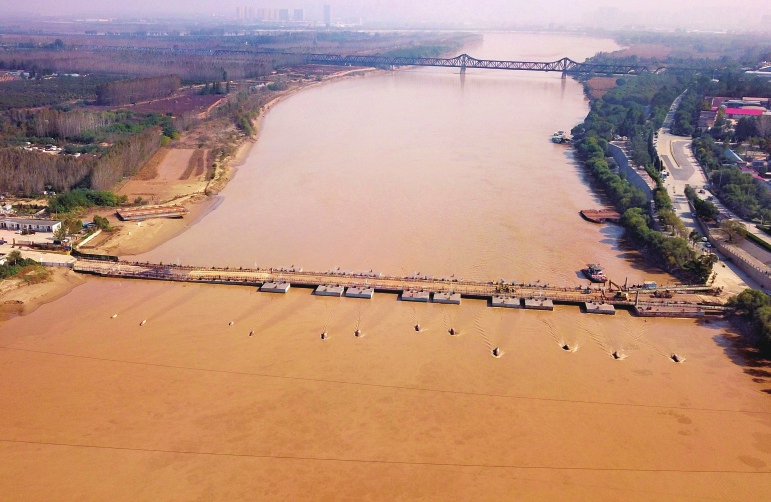黃河防汛形勢趨於穩定 濼口浮橋恢復通行